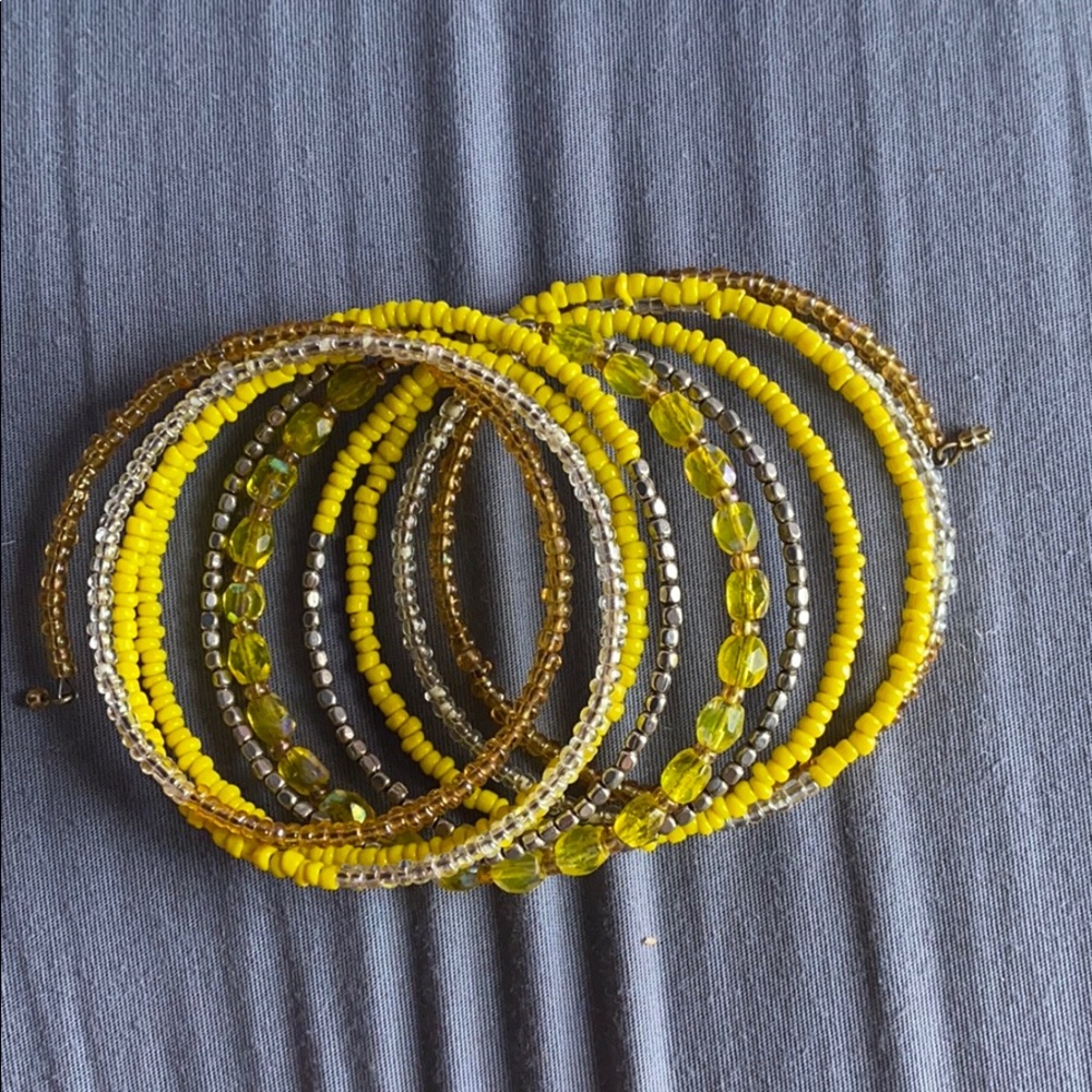 long cute yellow coil bracelet